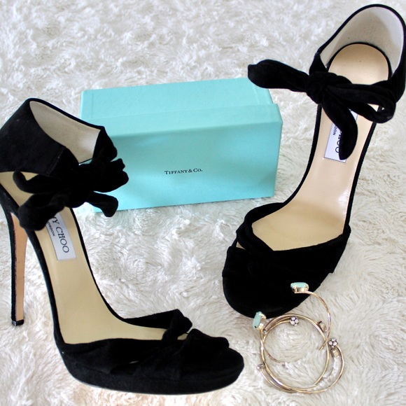 Jimmy Choo Shoes - Jimmy Choo Suede Tie Ankle Stilettos